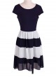 Chiffon Striped Short Dress  
